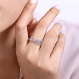 Gabriel & Co. Bezel and Prong Set Criss Cross Diamond Ring-Gabriel & Co. Bezel and Prong Set Criss Cross Diamond Ring LR51635W45JJ