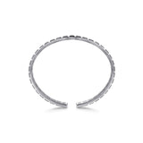 Gabriel & Co. Black Spinel Open Cuff Angular Cuts Square Bangle-Gabriel & Co. Black Spinel Open Cuff Angular Cuts Square Bangle - BGM2179-72SVJBS