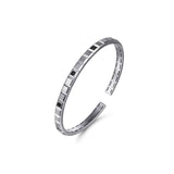 Gabriel & Co. Black Spinel Open Cuff Angular Cuts Square Bangle-Gabriel & Co. Black Spinel Open Cuff Angular Cuts Square Bangle - BGM2179-72SVJBS