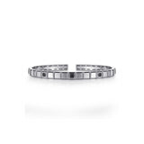 Gabriel & Co. Black Spinel Open Cuff Angular Cuts Square Bangle-Gabriel & Co. Black Spinel Open Cuff Angular Cuts Square Bangle - BGM2179-72SVJBS