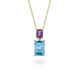 Gabriel & Co. Blue Topaz and Amethyst Pendant Necklace-Gabriel & Co. Blue Topaz and Amethyst Pendant Necklace - NK7871Y4JMC