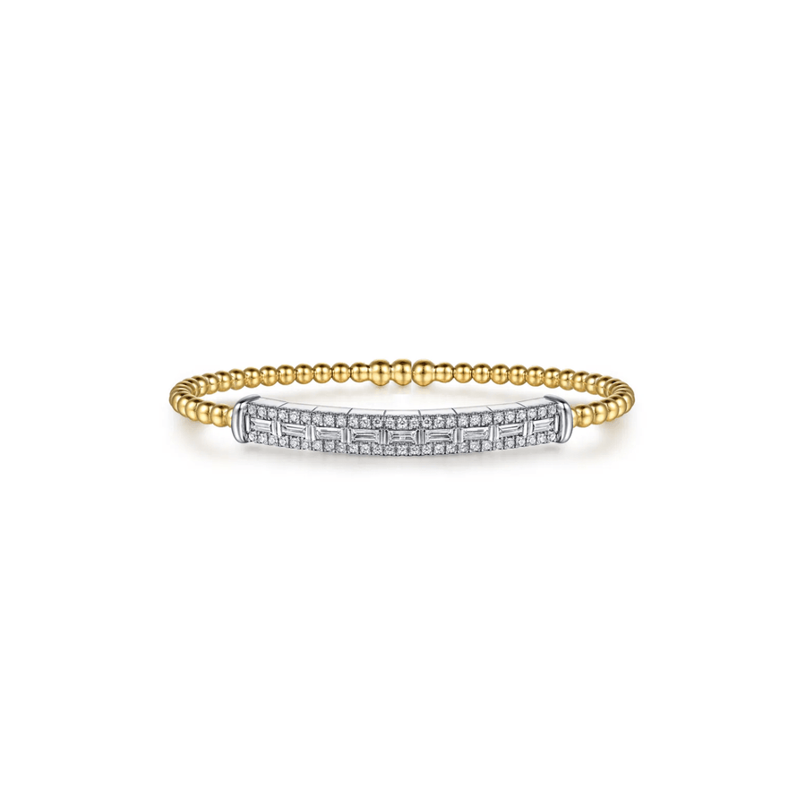 Gabriel & Co. Bujukan and Diamond Bar Split Bangle Bracelet with Lock BG5173-62M44JJ.LOCK