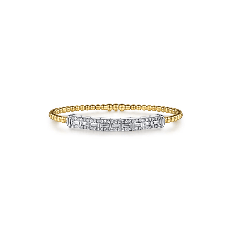 Gabriel & Co. Bujukan and Diamond Bar Split Bangle Bracelet with Lock-Gabriel & Co. Bujukan and Diamond Bar Split Bangle Bracelet with Lock BG5173-62M44JJ.LOCK