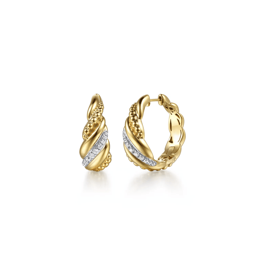 Gabriel & Co. Bujukan and Diamond Intricate Hoop Earrings EG15504Y45JJ