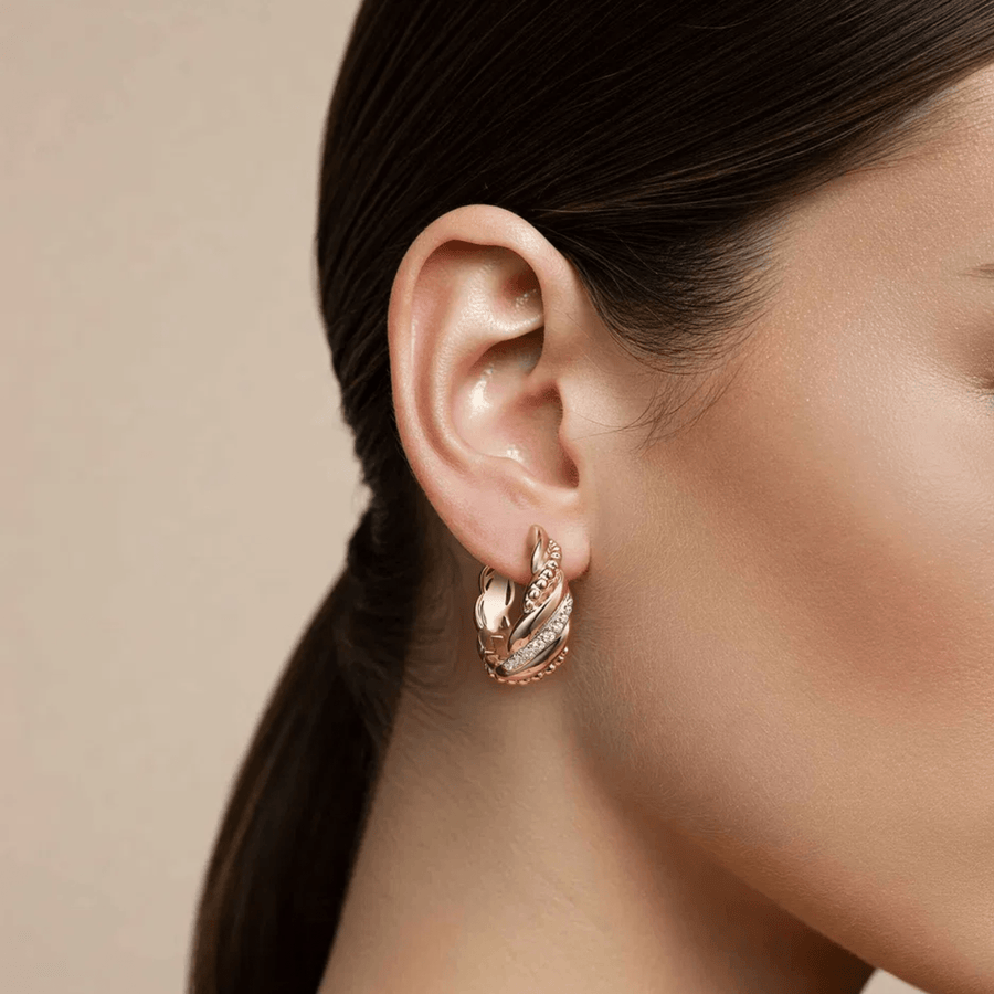 Gabriel & Co. Bujukan and Diamond Intricate Hoop Earrings EG15504Y45JJ