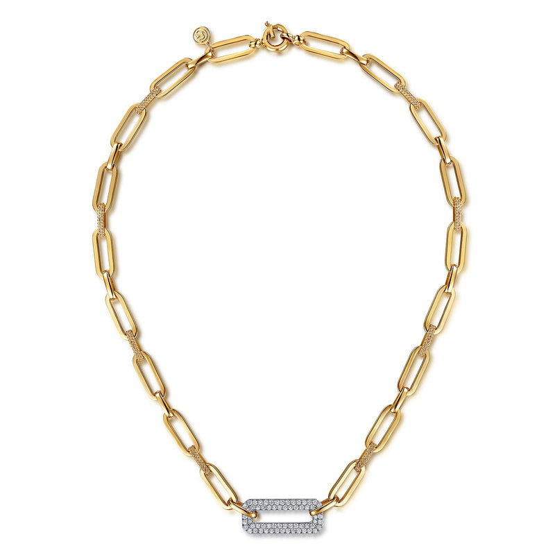 Gabriel & Co. Bujukan and Diamond Link Chain Necklace-Gabriel & Co. Bujukan and Diamond Link Chain Necklace - NK7965M45JJ