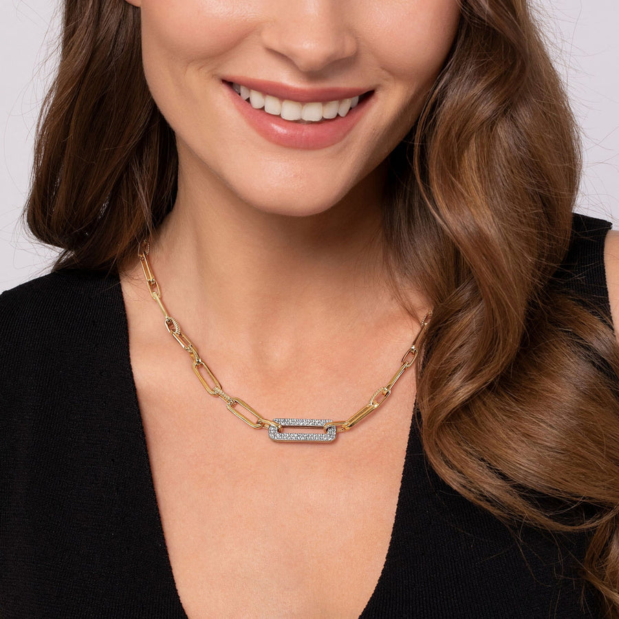 Gabriel & Co. Bujukan and Diamond Link Chain Necklace - NK7965M45JJ