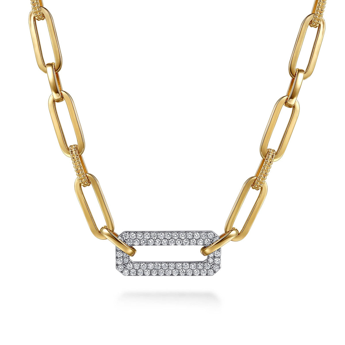 Gabriel & Co. Bujukan and Diamond Link Chain Necklace - NK7965M45JJ