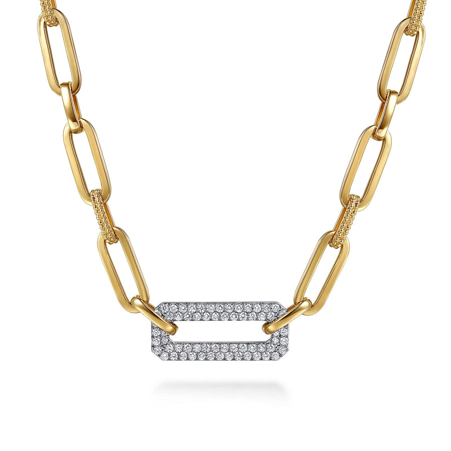 Gabriel & Co. Bujukan and Diamond Link Chain Necklace - NK7965M45JJ