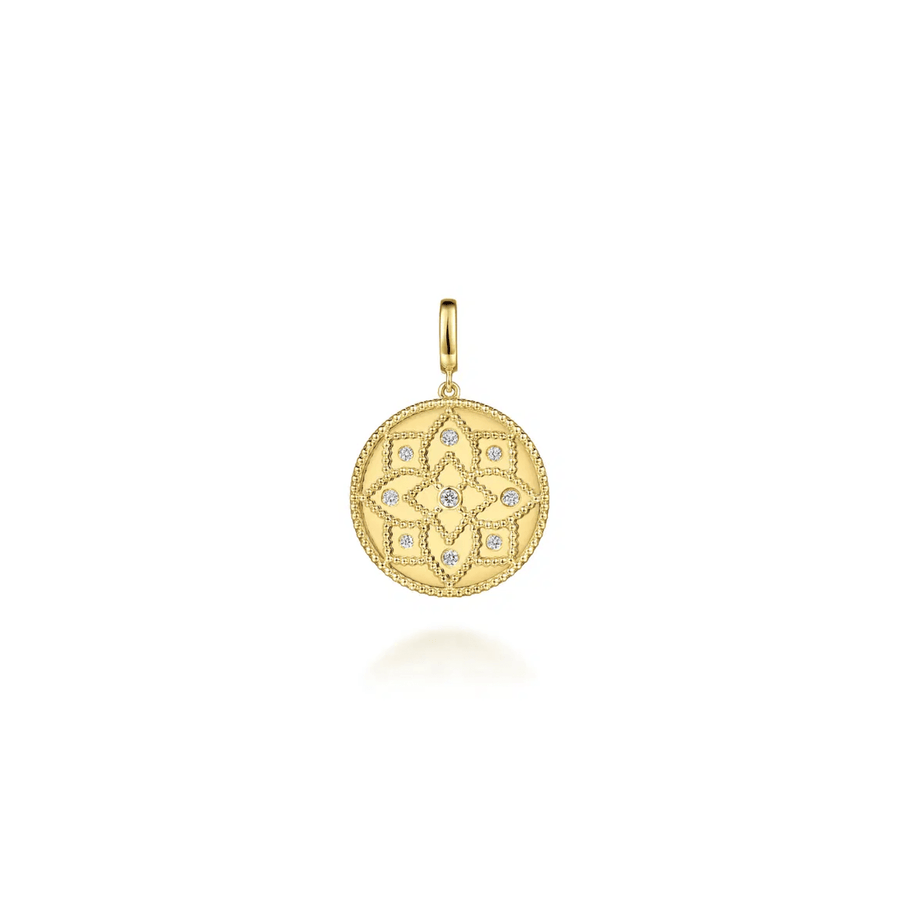 Gabriel & Co. Bujukan and Diamond Medallion Pendant PT6600Y45JJ