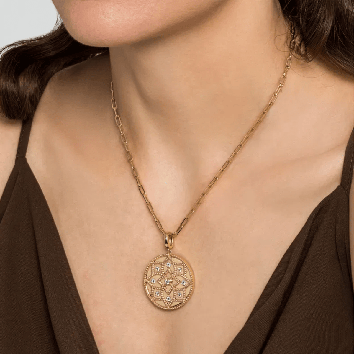 Gabriel & Co. Bujukan and Diamond Medallion Pendant PT6600Y45JJ