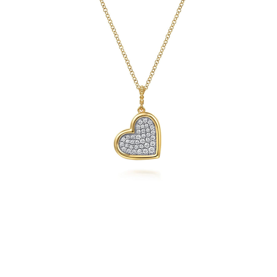 Gabriel & Co. Bujukan and Diamond Pave Heart Pendant Necklace - NK7992M45JJ