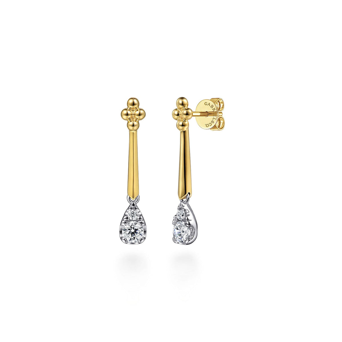 Gabriel & Co. Bujukan and Diamond Teardrop Stud Drop Earrings - EG15503M45JJ