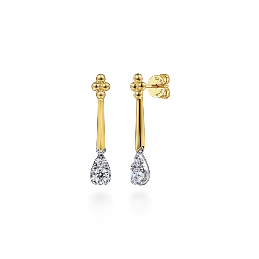 Gabriel & Co. Bujukan and Diamond Teardrop Stud Drop Earrings - EG15503M45JJ