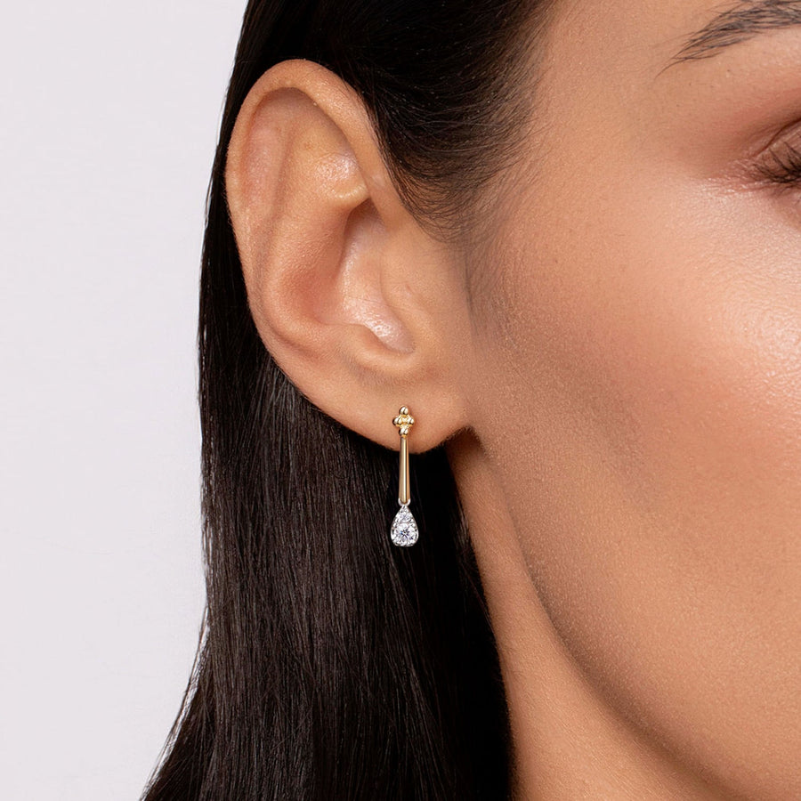 Gabriel & Co. Bujukan and Diamond Teardrop Stud Drop Earrings - EG15503M45JJ