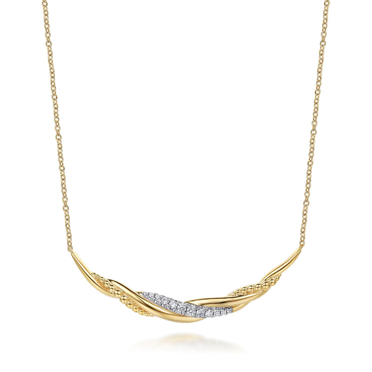 Gabriel & Co. Bujukan and Diamond Twisted Bar Necklace - NK8002Y45JJ