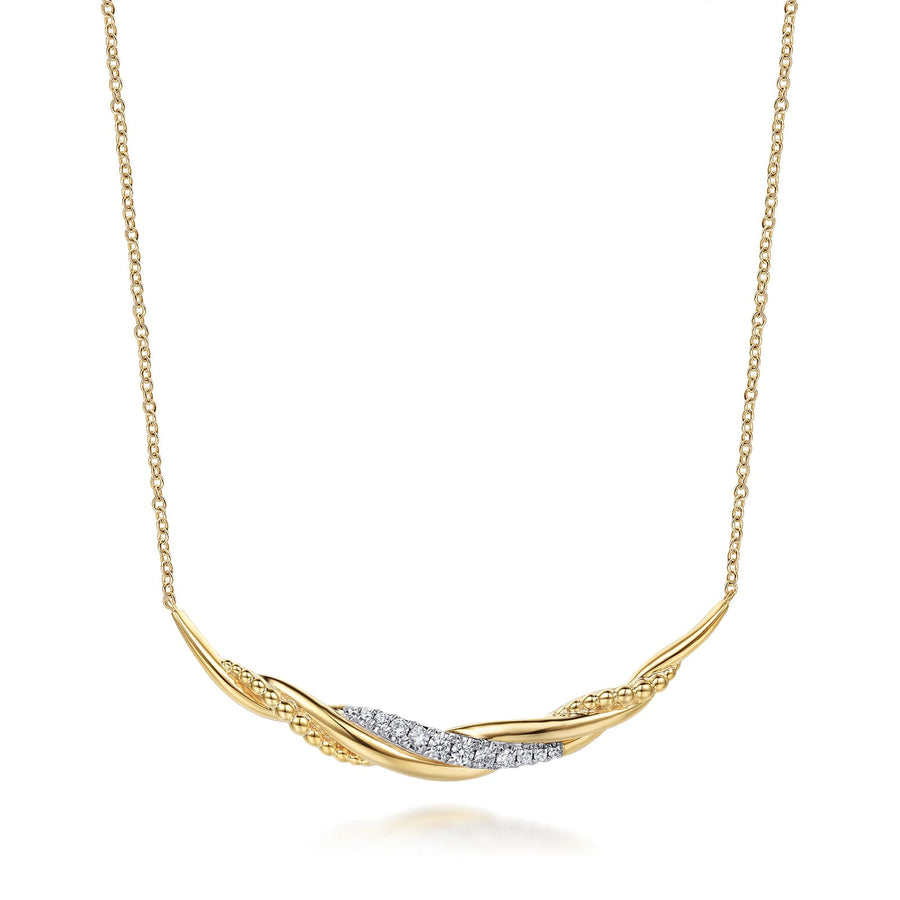 Gabriel & Co. Bujukan and Diamond Twisted Bar Necklace - NK8002Y45JJ