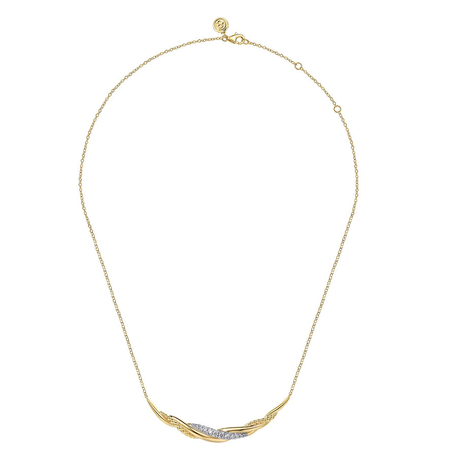 Gabriel & Co. Bujukan and Diamond Twisted Bar Necklace - NK8002Y45JJ