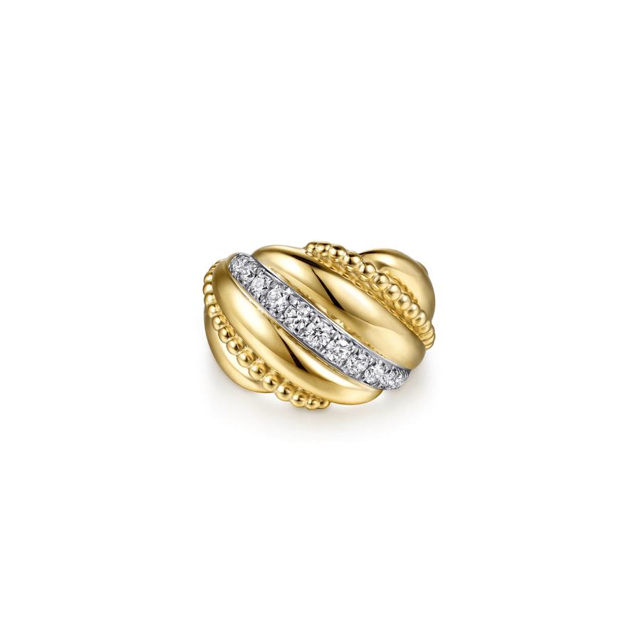 Gabriel & Co. Bujukan and Diamond Twisted Wide Band Ring - LR52926Y45JJ