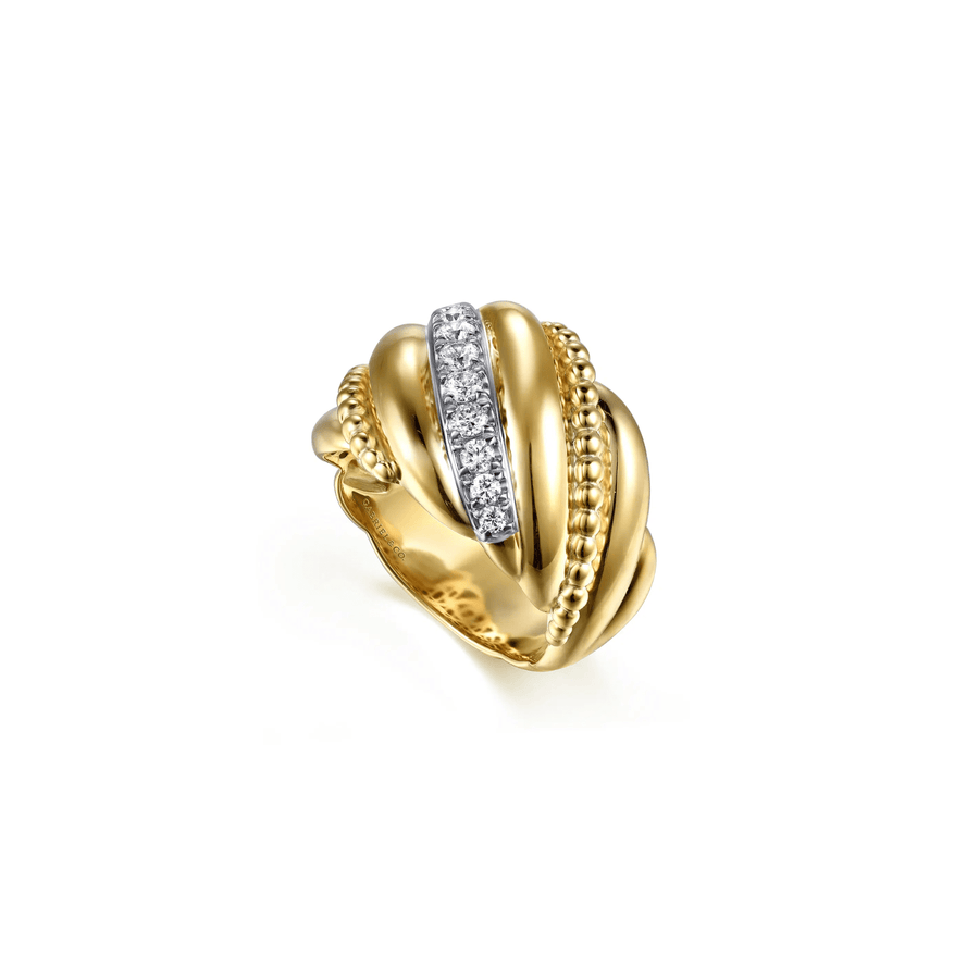 Gabriel & Co. Bujukan and Diamond Twisted Wide Band Ring - LR52926Y45JJ