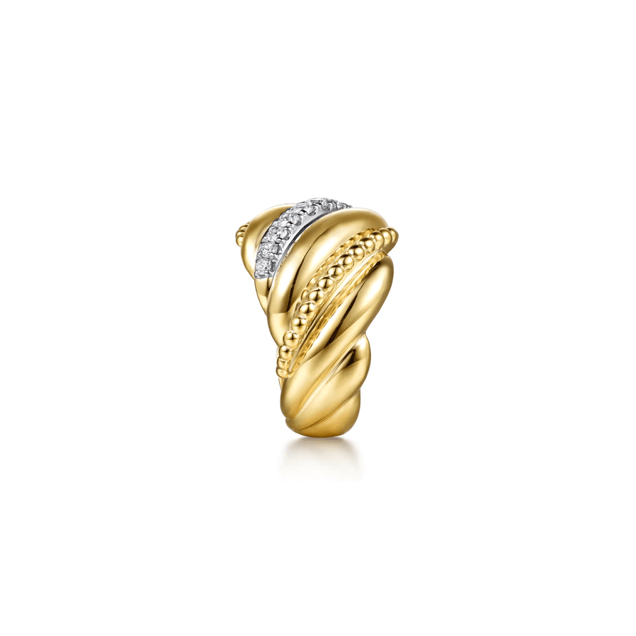 Gabriel & Co. Bujukan and Diamond Twisted Wide Band Ring - LR52926Y45JJ