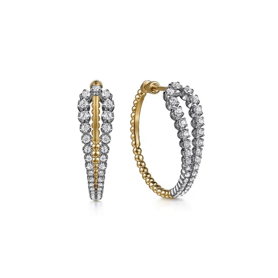 Gabriel & Co. Bujukan and Graduating Diamond Classic Hoop Earrings - EG15313M45JJ