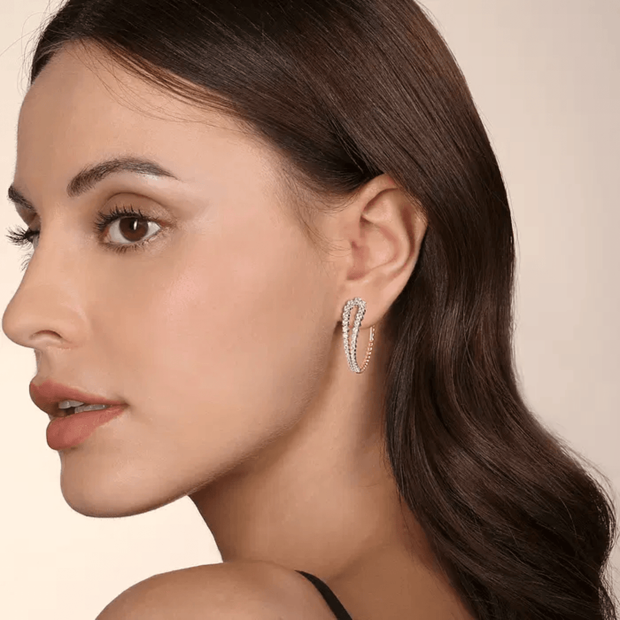 Gabriel & Co. Bujukan and Graduating Diamond Classic Hoop Earrings - EG15313M45JJ