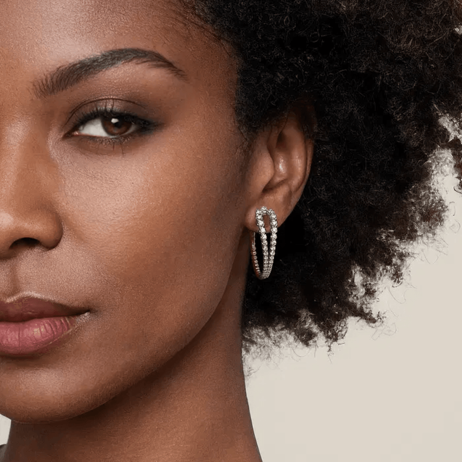 Gabriel & Co. Bujukan and Graduating Diamond Classic Hoop Earrings - EG15313M45JJ