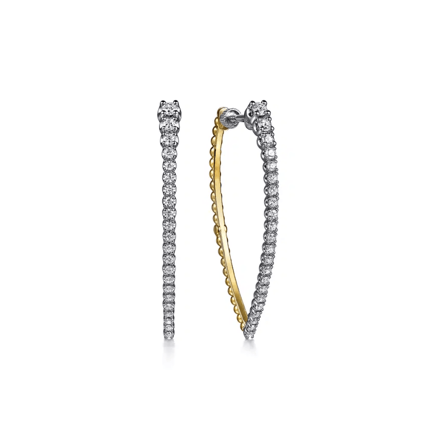 Gabriel & Co. Bujukan and Graduating Diamond Classic Hoop Earrings - EG15314M45JJ
