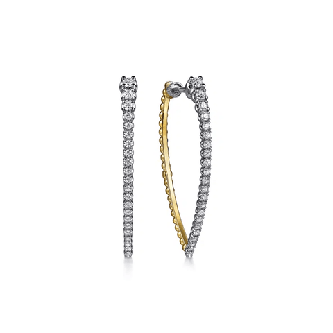 Gabriel & Co. Bujukan and Graduating Diamond Classic Hoop Earrings-Gabriel & Co. Bujukan and Graduating Diamond Classic Hoop Earrings - EG15314M45JJ