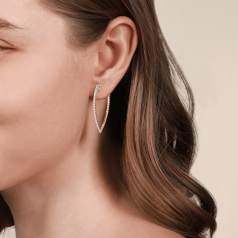 Gabriel & Co. Bujukan and Graduating Diamond Classic Hoop Earrings-Gabriel & Co. Bujukan and Graduating Diamond Classic Hoop Earrings - EG15314M45JJ