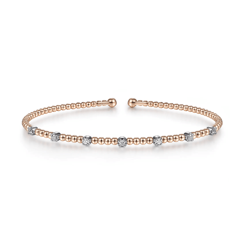 Gabriel & Co. Bujukan Bead Cuff Bracelet with Diamond Stations-Gabriel & Co. Bujukan Bead Cuff Bracelet with Diamond Stations - BG4436 - 65T45JJ