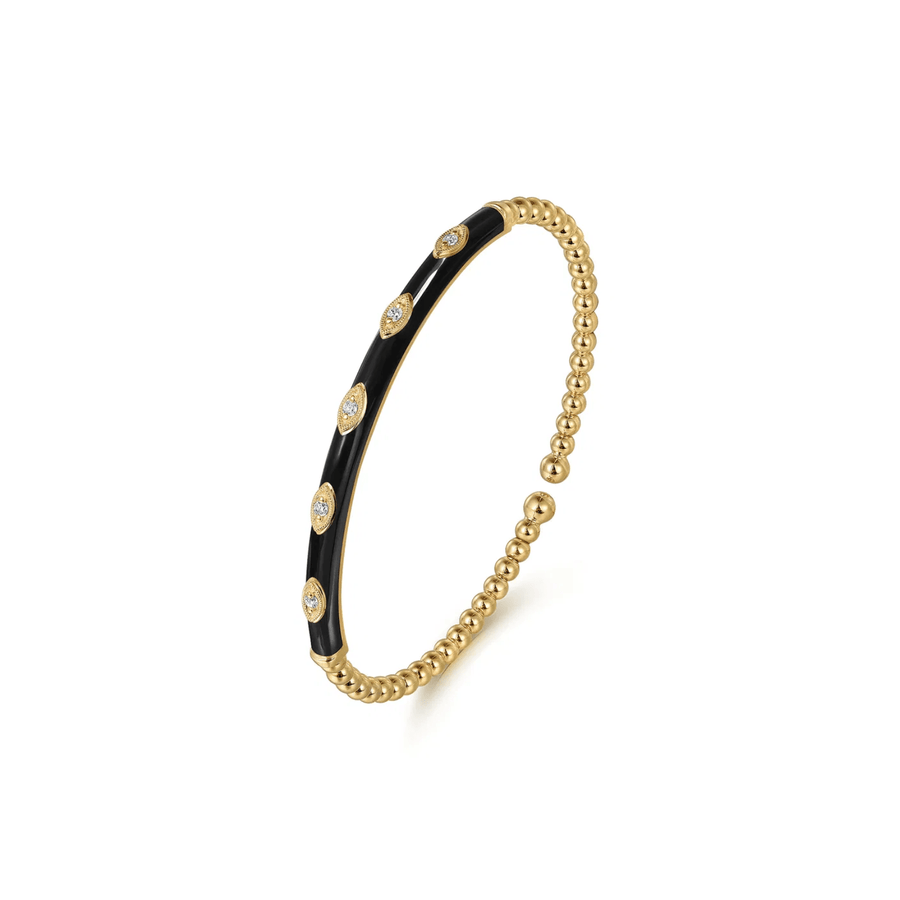 Gabriel & Co. Bujukan Beads and Diamond Split Bangle with Black Enamel BG4971E8Y45JJ