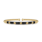 Gabriel & Co. Bujukan Beads and Pyramid Split Bangle with Black Enamel-Gabriel & Co. Bujukan Beads and Pyramid Split Bangle with Black Enamel - BG4969E8Y4JJJ