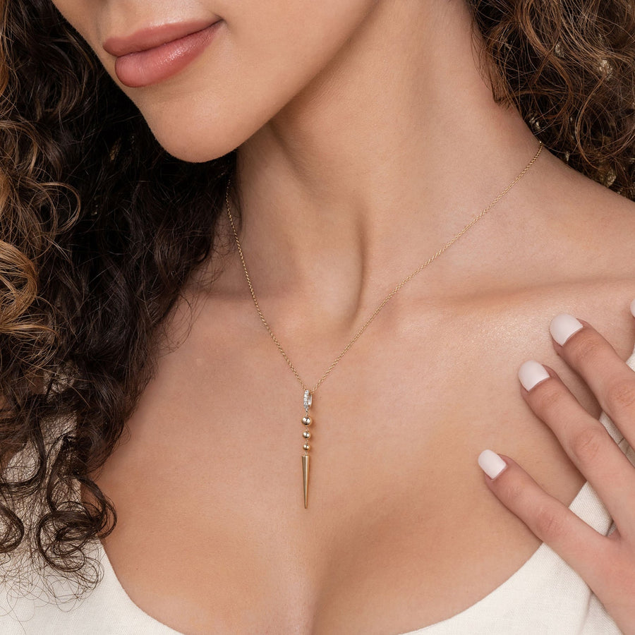 Gabriel & Co. Bujukan Bullet and Diamond Drop Necklace - NK8085M45JJ