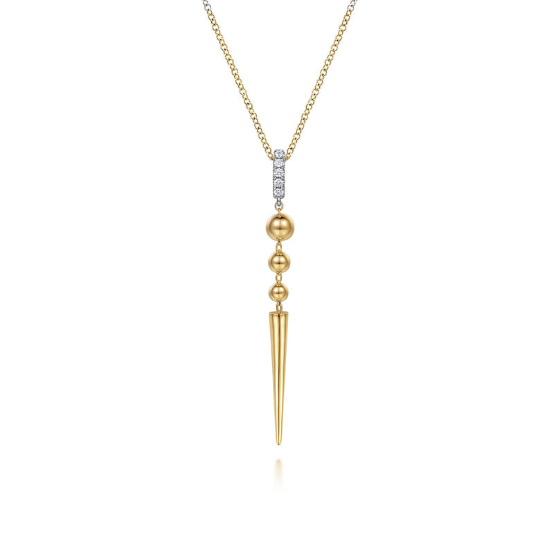 Gabriel & Co. Bujukan Bullet and Diamond Drop Necklace-Gabriel & Co. Bujukan Bullet and Diamond Drop Necklace - NK8085M45JJ