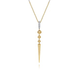 Gabriel & Co. Bujukan Bullet and Diamond Drop Necklace-Gabriel & Co. Bujukan Bullet and Diamond Drop Necklace - NK8085M45JJ