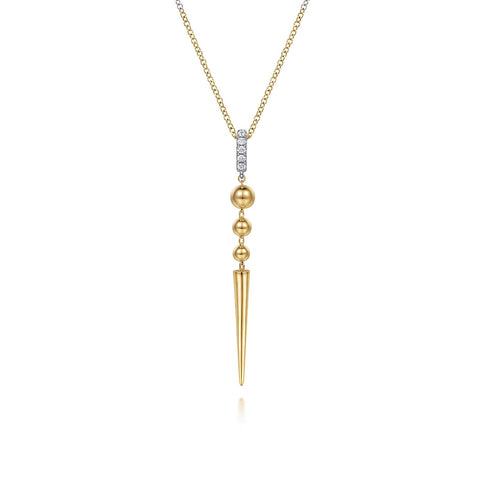 Gabriel & Co. Bujukan Bullet and Diamond Drop Necklace-Gabriel & Co. Bujukan Bullet and Diamond Drop Necklace - NK8085M45JJ