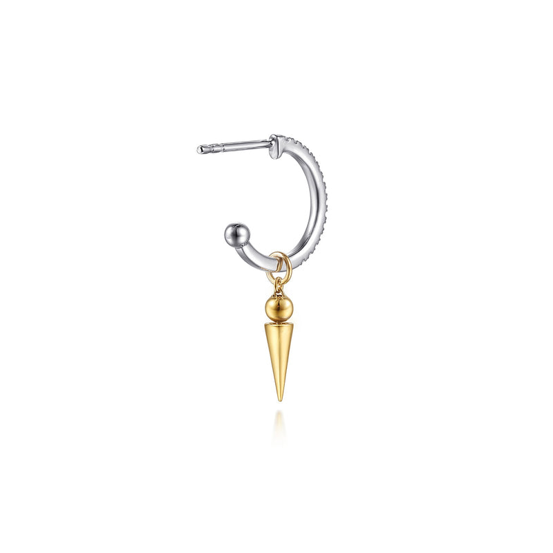 Gabriel & Co. Bujukan Bullet and Diamond Huggie Drop Earrings-Gabriel & Co. Bujukan Bullet and Diamond Huggie Drop Earrings - EG15582M45JJ