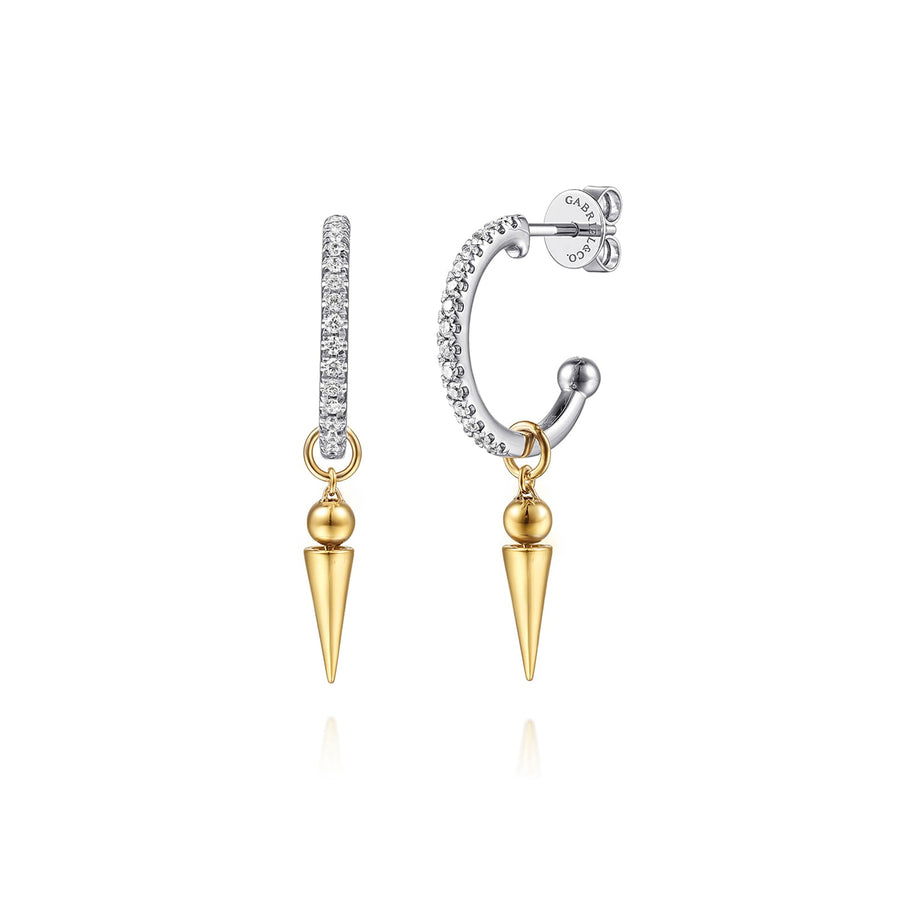 Gabriel & Co. Bujukan Bullet and Diamond Huggie Drop Earrings - EG15582M45JJ