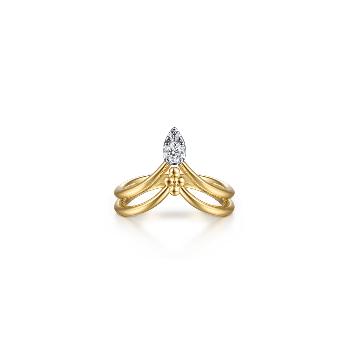 Gabriel & Co. Bujukan Clover Diamond Chevron Ring LR52927M45JJ