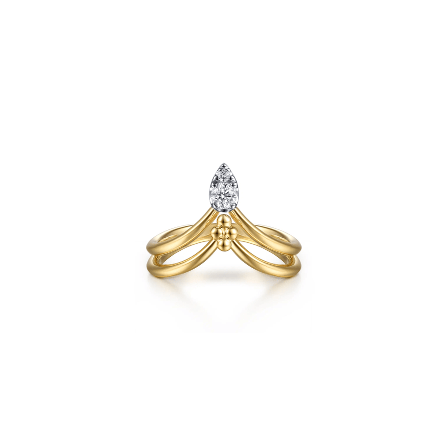 Gabriel & Co. Bujukan Clover Diamond Chevron Ring LR52927M45JJ