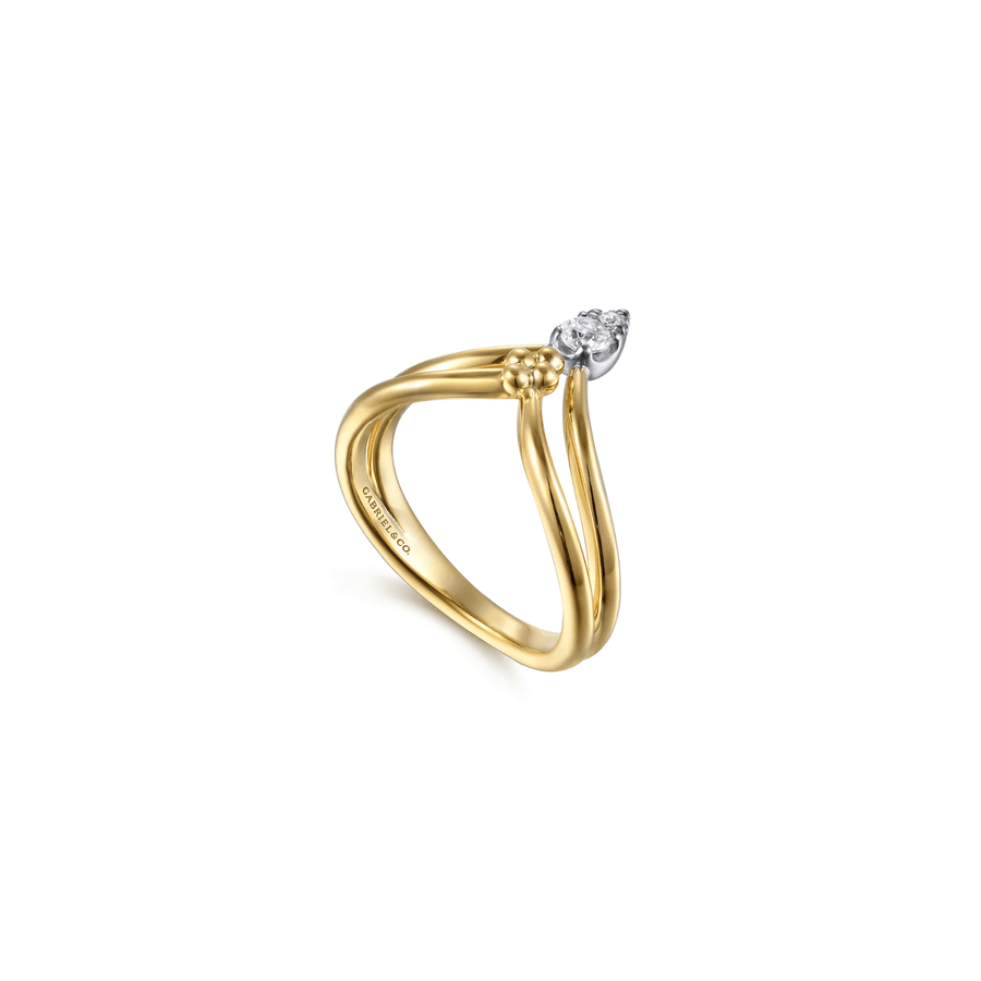 Gabriel & Co. Bujukan Clover Diamond Chevron Ring LR52927M45JJ