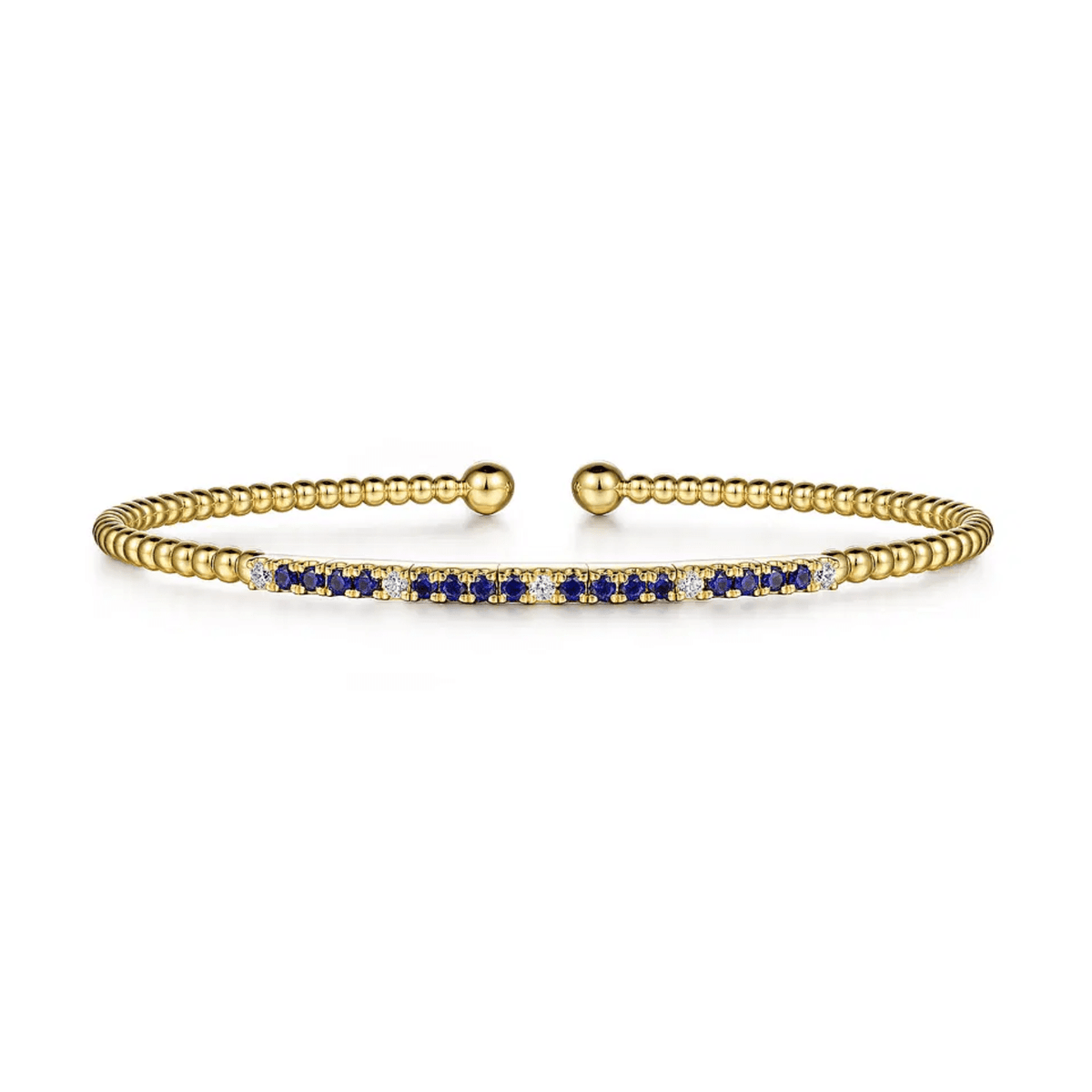 Gabriel & Co. Bujukan Diamond and Blue Sapphire Split Bangle - BG4702 - 62Y45SA