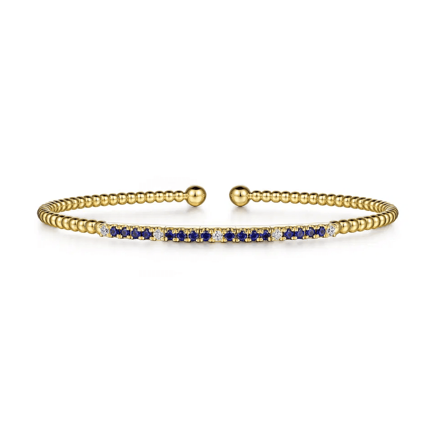 Gabriel & Co. Bujukan Diamond and Blue Sapphire Split Bangle - BG4702 - 62Y45SA