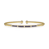 Gabriel & Co. Bujukan Diamond and Blue Sapphire Split Bangle-Gabriel & Co. Bujukan Diamond and Blue Sapphire Split Bangle - BG4702 - 62Y45SA