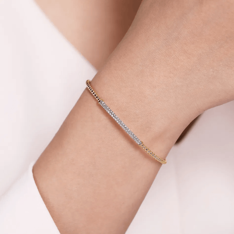 Gabriel & Co. Bujukan Diamond Bar Split Bangle with Lock-Gabriel & Co. Bujukan Diamond Bar Split Bangle BG4262-62Y45JJ