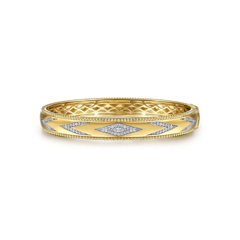 Gabriel & Co. Bujukan Diamond Chevron Pattern Bangle Bracelet-Gabriel & Co. Bujukan Diamond Chevron Pattern Bangle Bracelet - BG5021 - 6Y45JJ