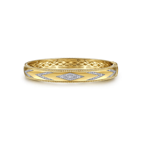 Gabriel & Co. Bujukan Diamond Chevron Pattern Bangle Bracelet-Gabriel & Co. Bujukan Diamond Chevron Pattern Bangle Bracelet - BG5021 - 6Y45JJ