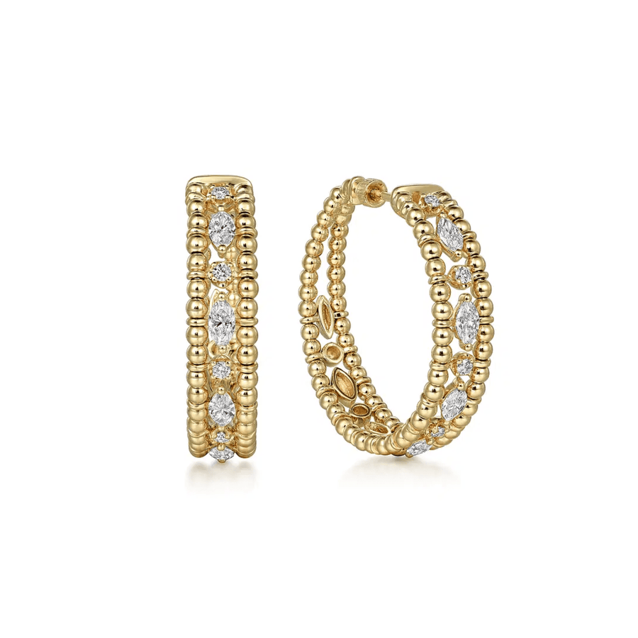 Gabriel & Co. Bujukan Diamond Classic Hoop Earrings - EG15051Y44JJ